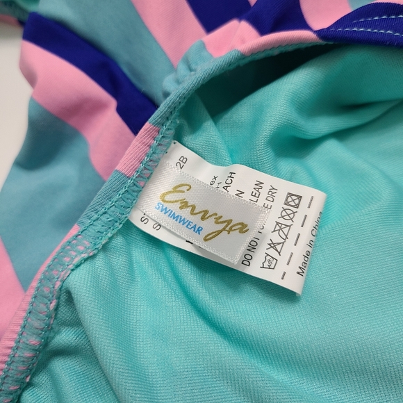 ✨SALE✨ Envya Swim High-Leg One Piece Striped Swimsuit - Picture 8 of 12